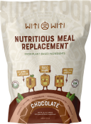 Front view of a Wit & Witty Chocolate Nutritious Meal Replacement bag.